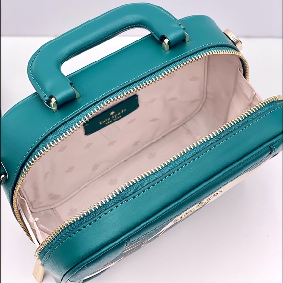 Kate Spade monstera leaves traveler trunk crossbody bag - Picture 9 of 13